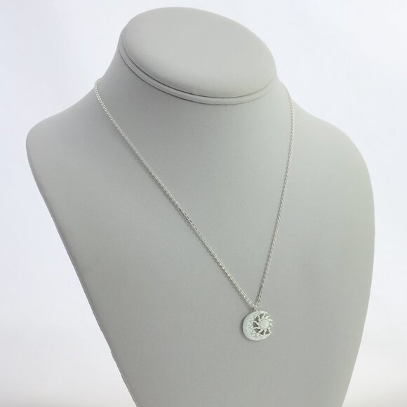 Jewelry necklace pendant sun moon celestial silver tone minimalist new - Picture 7 of 7